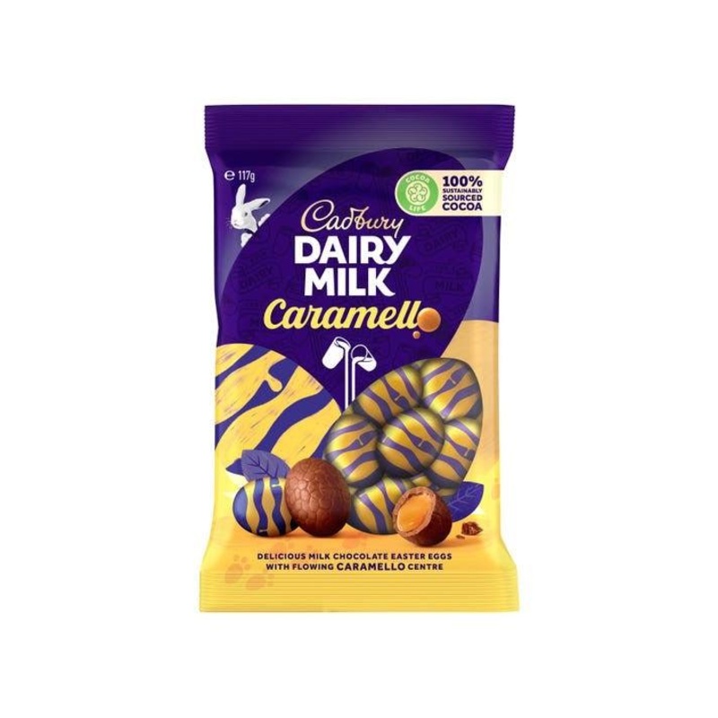 Dairy Milk Caramello Chocolate Easter Eggs (Australian Import) 117g Best Before (June 2025)