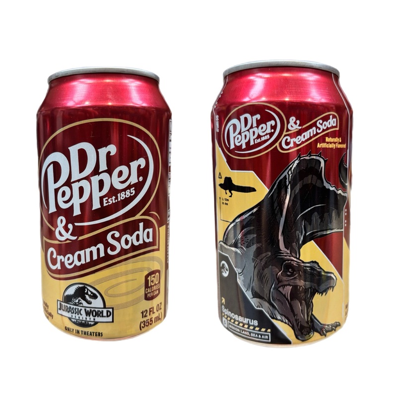 Dr Pepper & Cream Soda  Jurassic World: Rebirth Edition 355 ml