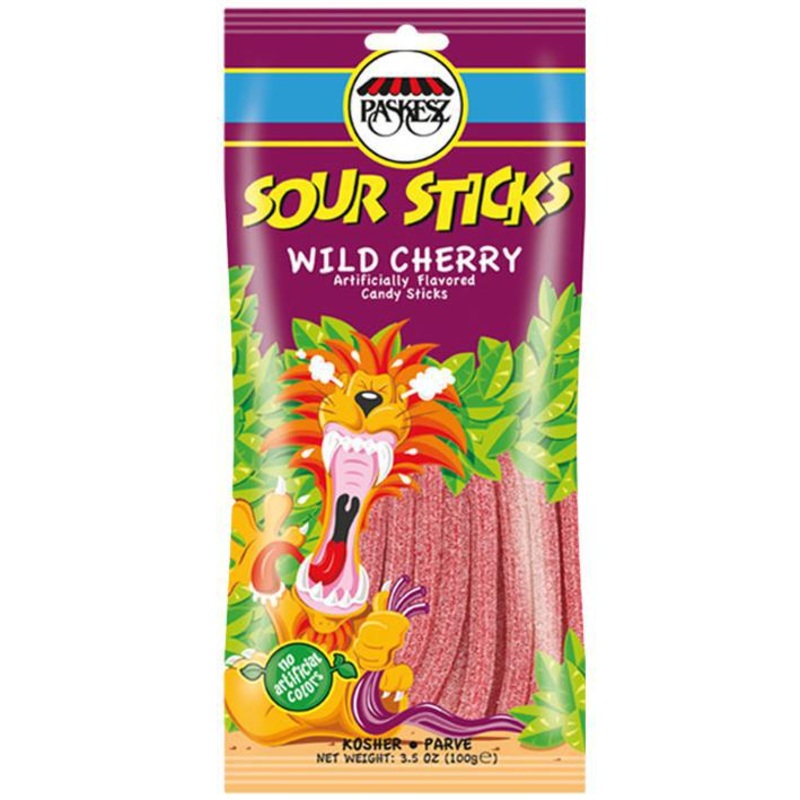 Paskesz Sour Sticks  Wild Cherry