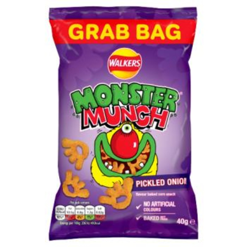 Walkers Monster Munch Pickled Onion Snacks 40g Best Before (07/06/25)