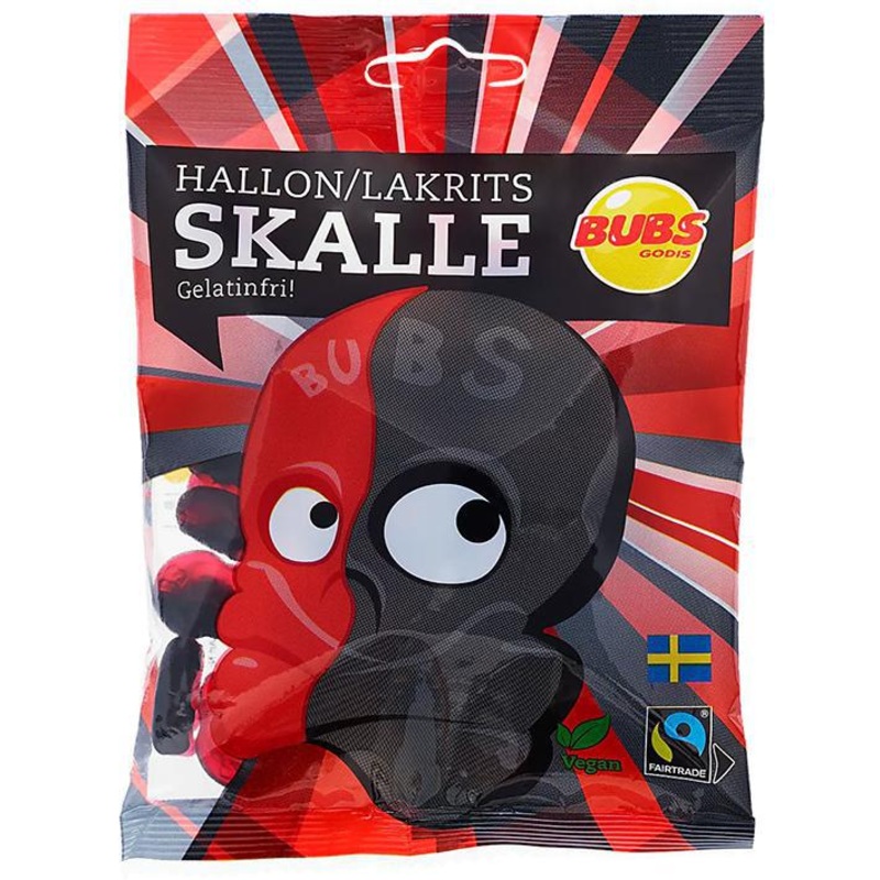 BUBS Skulls  Raspberry Liquorice  90g Bag