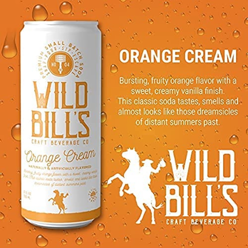 Wild Bill’s Orange Cream Soda 12oz Cans 12ct Case