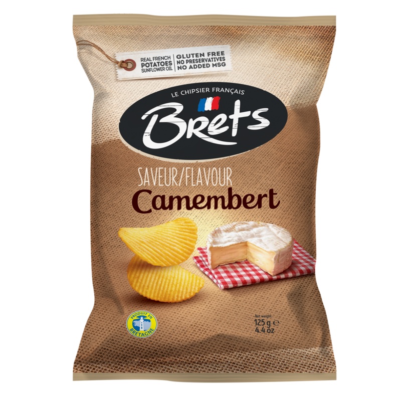 BRETS POTATO CRISPS CAMEMBERT 125G