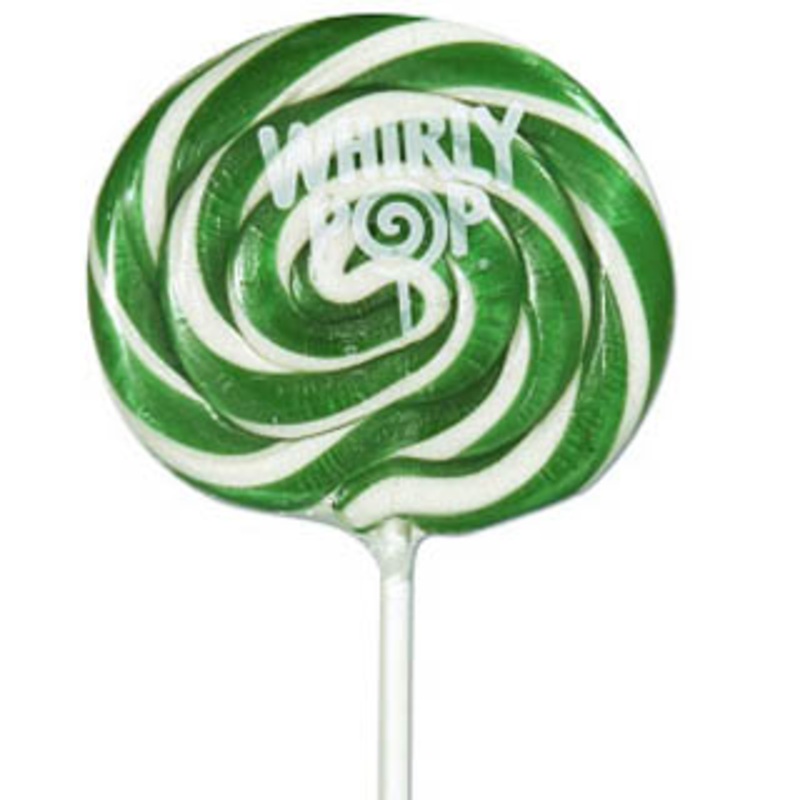 Green & White Whirly Pops – 24ct