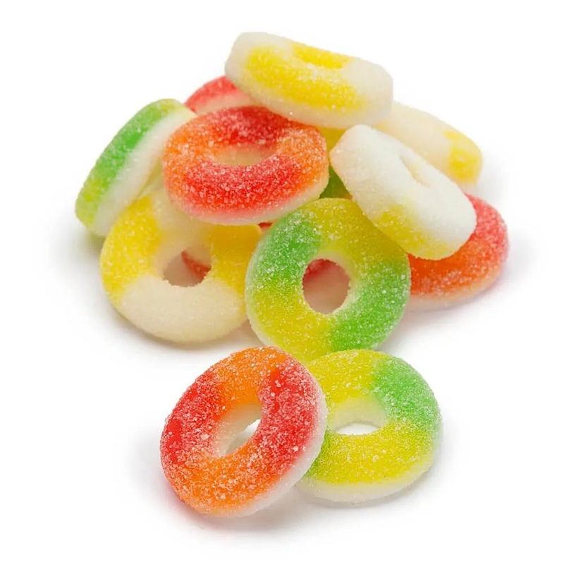 Trolli Tropic O’s Assorted Gummy Rings Candy: 3LB Box