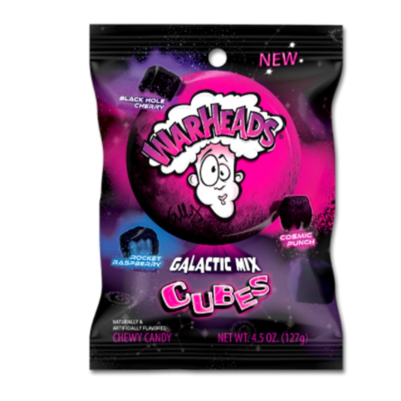 Warheads Galactic Cubes Peg Bag 4.5oz X 12 Units