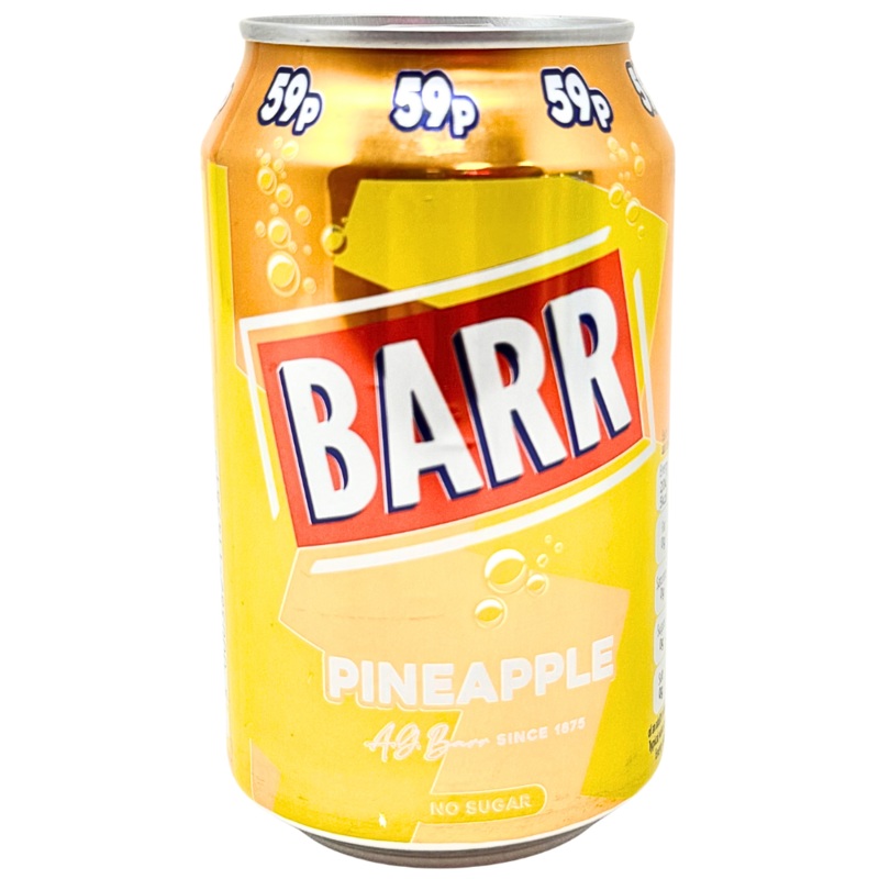 Barr Pineapple Soda No Sugar (UK) – 330mL