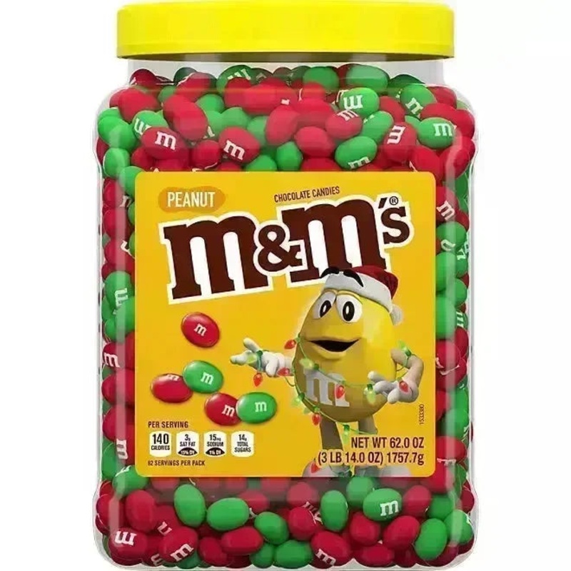 Christmas M&M’s Candy – Peanut: 3LB Jar