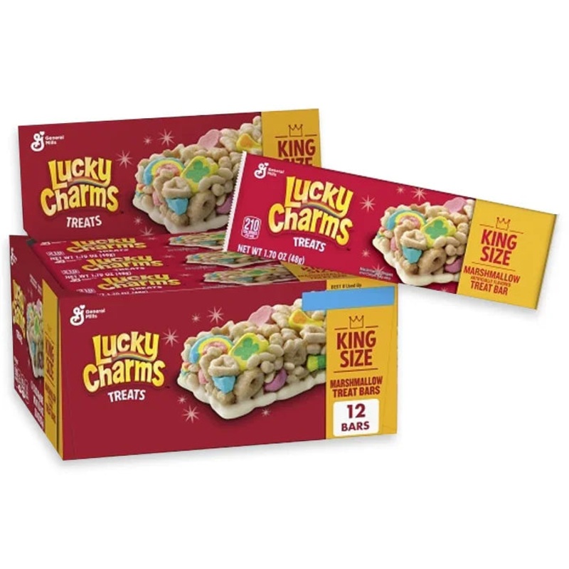 Lucky Charms Cereal Bars – King Size: 12-Piece Box