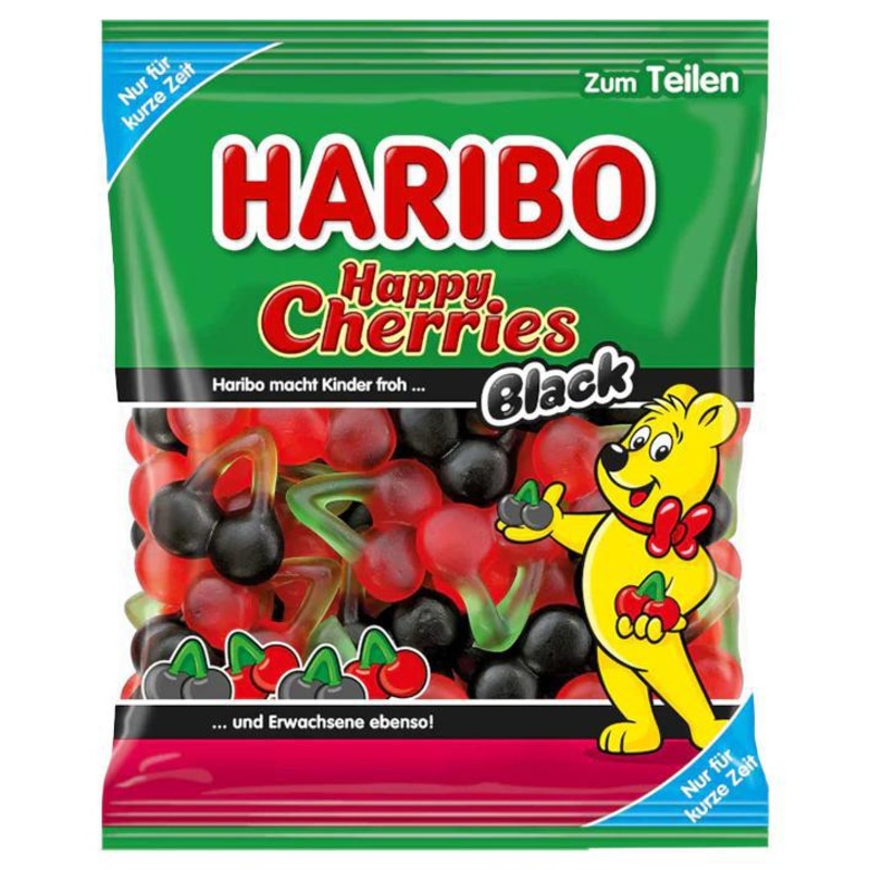 German Haribo Happy Cherries  Black Licorice  Limited Edition