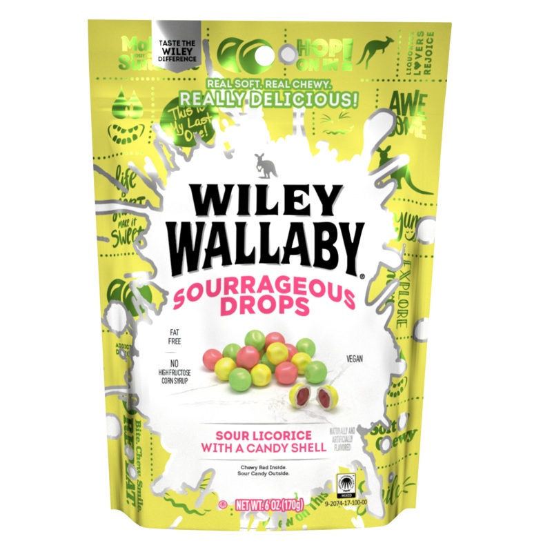 Wiley Wallaby Sourrageous Drops 6oz bag