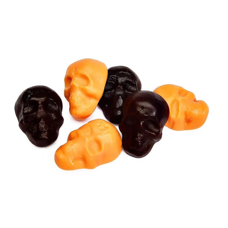Gummy Skulls – Black and Orange: 5LB Bag