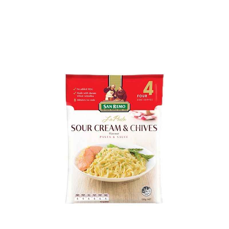 SAN REMO LA PASTA SOUR CREAM & CHIVES 120G