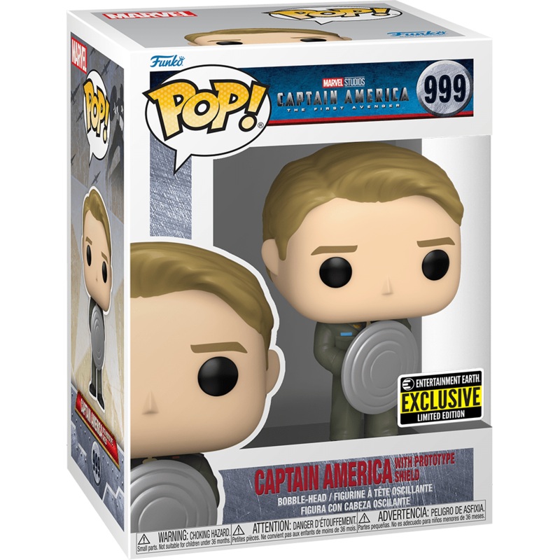 (DAMAGED BOX) Funko Pop! Captain America – Captain America with Prototype Shield (Entertainment Earth Exclusive) #999