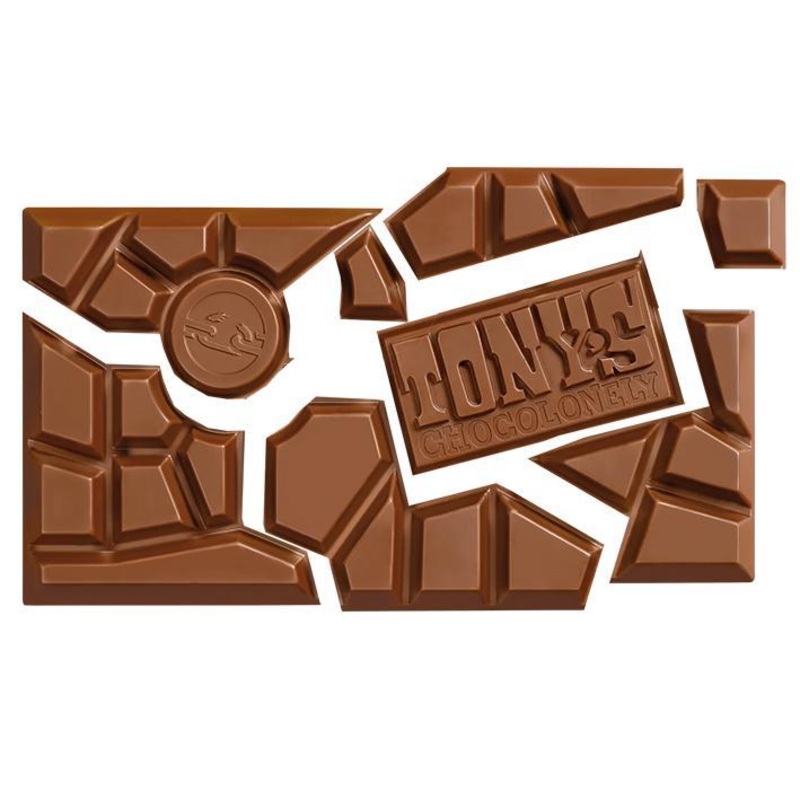 Tonys Chocolonely Break Up Chocolate  32% Milk Chocolate Hazelnut