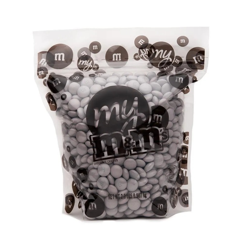 M&M’s Milk Chocolate Candy – Platinum Shimmer: 2LB Bag