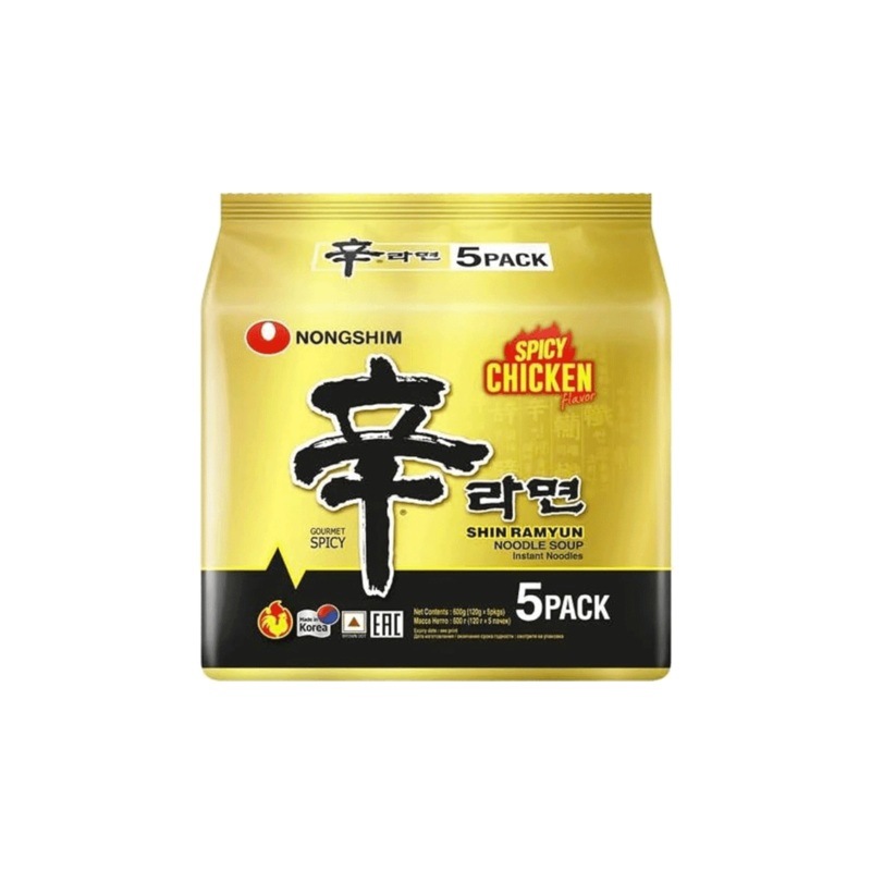 NONGSHIM SHIM RAMYUN SPICY CHICKEN 4+1 PACK (5X120G)