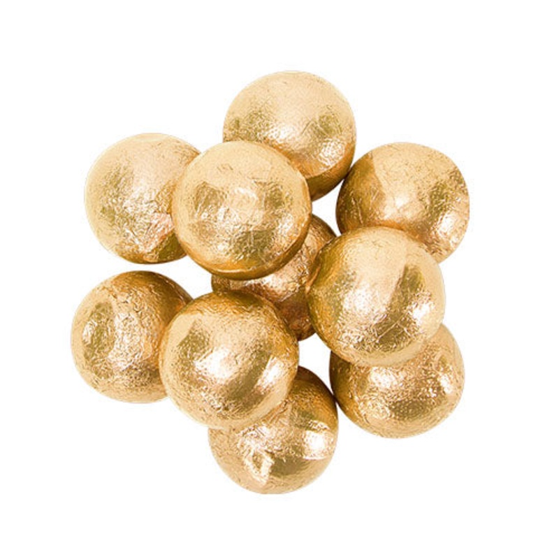 CARAMEL FILLED FOILED MILK CHOCOLATE BALLS – GOLD 1lb