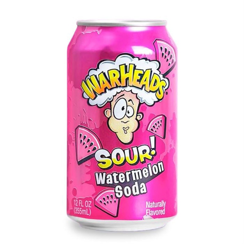 Warheads Sour Watermelon Soda  – 12 oz Can