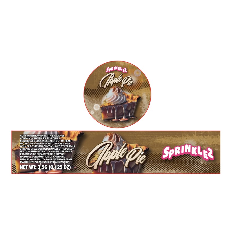 Apple Pie 3.5g Glass Jar Holographic Labeling/Stickers Only 25