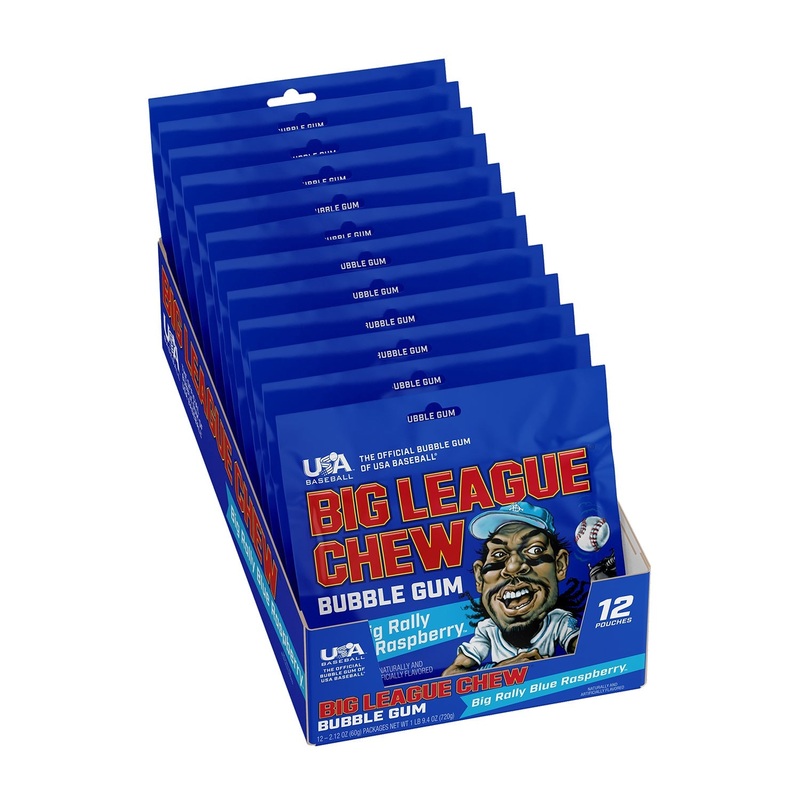 Big League Chew Gum Blue Raspberry | 2.12oz, 12ct, Box