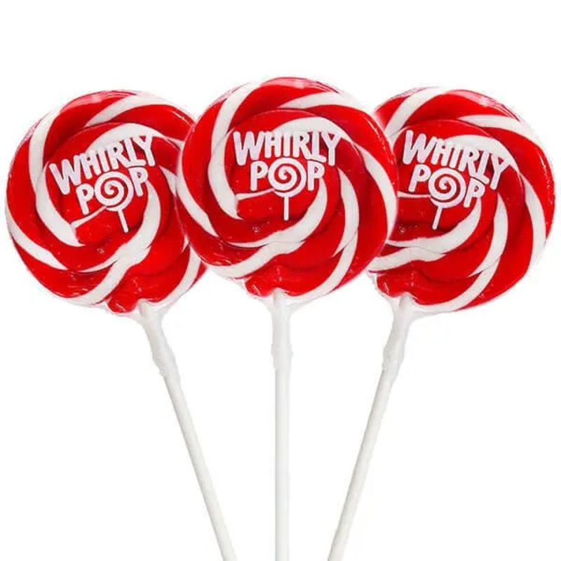 Whirly Pop 1.5-Ounce Swirl Suckers – Red: 24-Piece Display