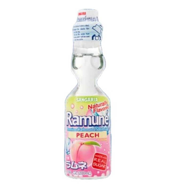 Sangaria  Ramune Soda  Peach  6.76oz Bottle
