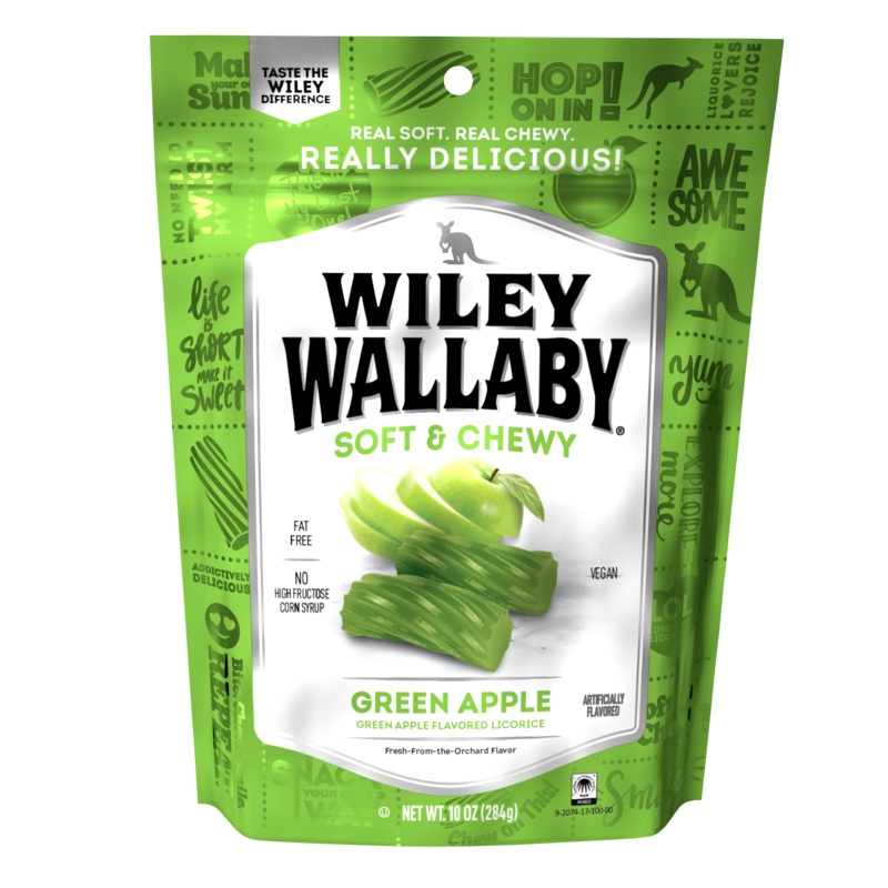 Wiley Wallaby Green Apple Licorice 10oz bag