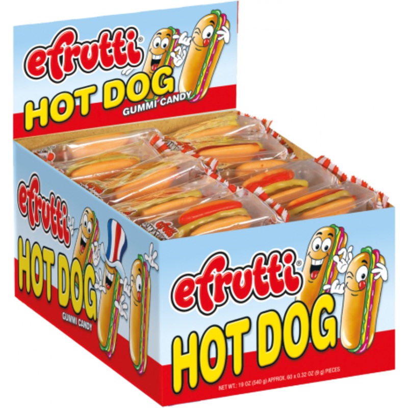 E-Frutti Gummi Hot Dogs (Wrapped) X 60 Units
