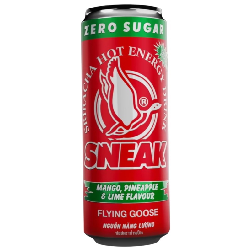 Sneak & Flying Goose Sriracha Mango, Pineapple & Lime Zero Sugar LIMITED EDITION – 11.16 fl.oz (330ml)