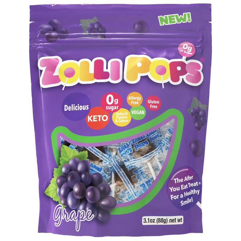 Zollipops Sugar Free Lollipops Grape 3.1oz