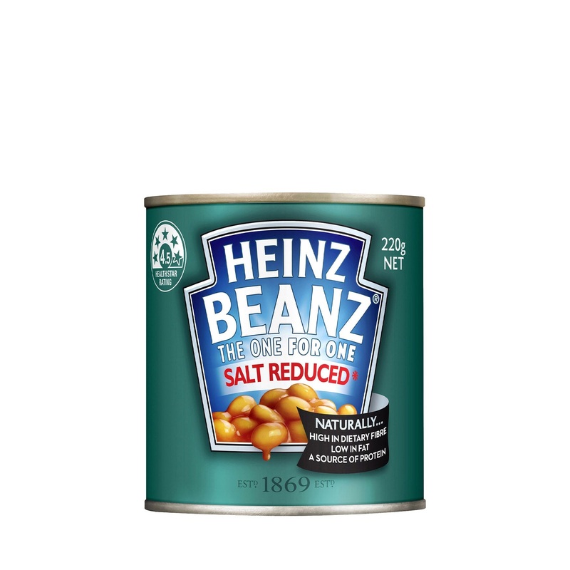 HEINZ BEANZ SALT REDUCED 220G UNIT
