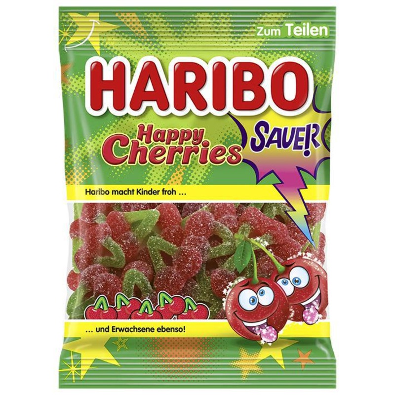 German Haribo Sauer Happy Cherries