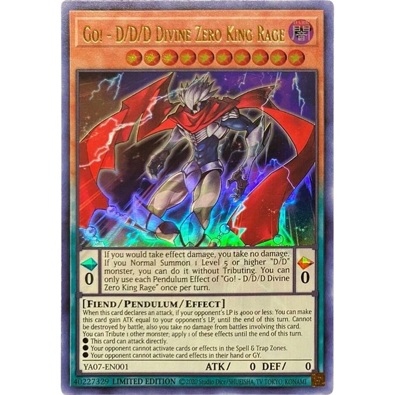 Go! – D/D/D Divine Zero King Rage (Limited Edition) (Ultra Rare) – Yu-Gi-Oh! ARC-V Promo Cards – YA01-EN001