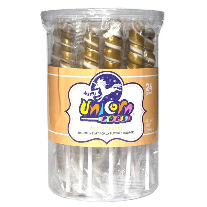 Mini Unicorn Pops  Gold  24 Count Tub