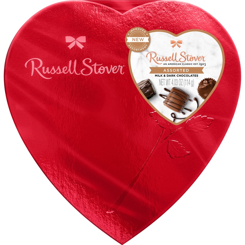 Valentine Russell Stover 4.03oz Heart Box Assorted Chocolate 4.03oz Heart