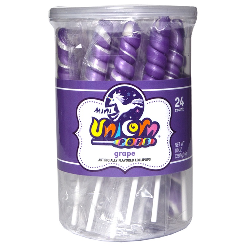 Mini Unicorn Pops  Purple  24 Count Tub