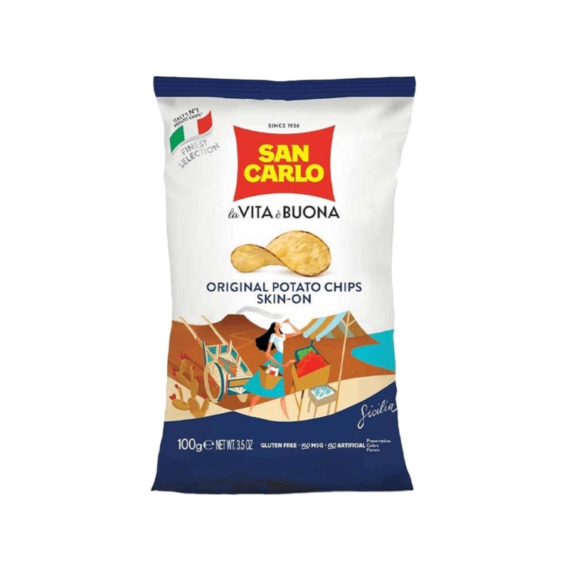 SAN CARLO SKIN ON POTATO CHIPS 100G