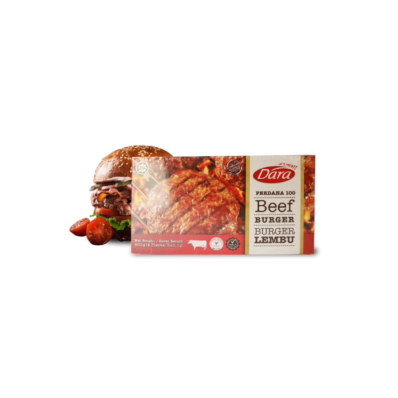 DARA PERDANA 100 BEEF BURGER 400G